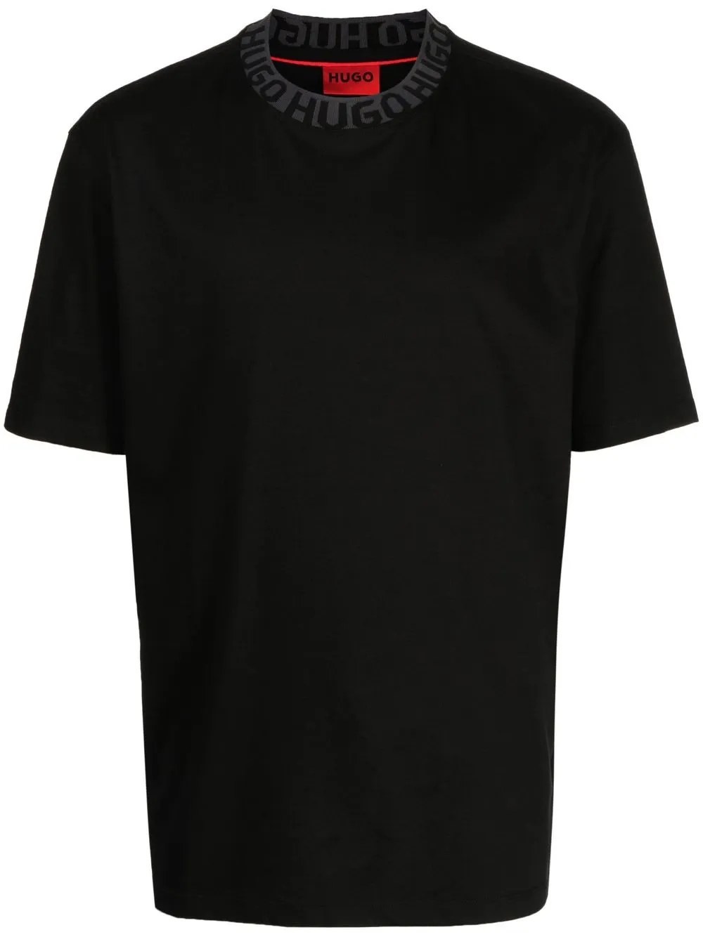 

HUGO logo-collar short-sleeved T-shirt - Black
