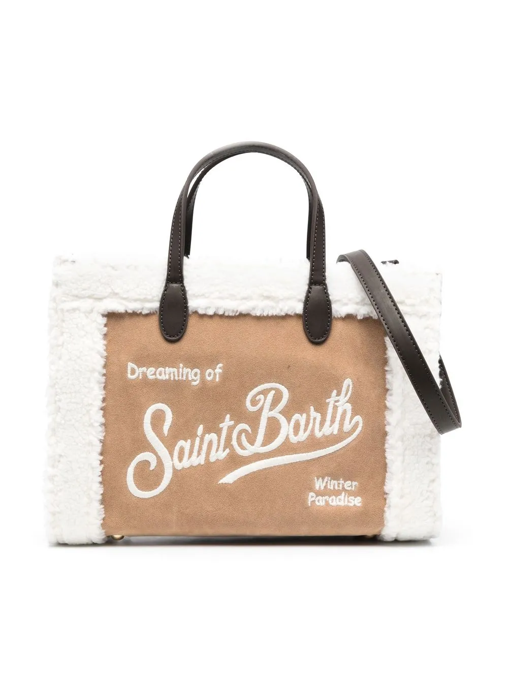 

MC2 Saint Barth Kids faux-shearling trim tote bag - Neutrals