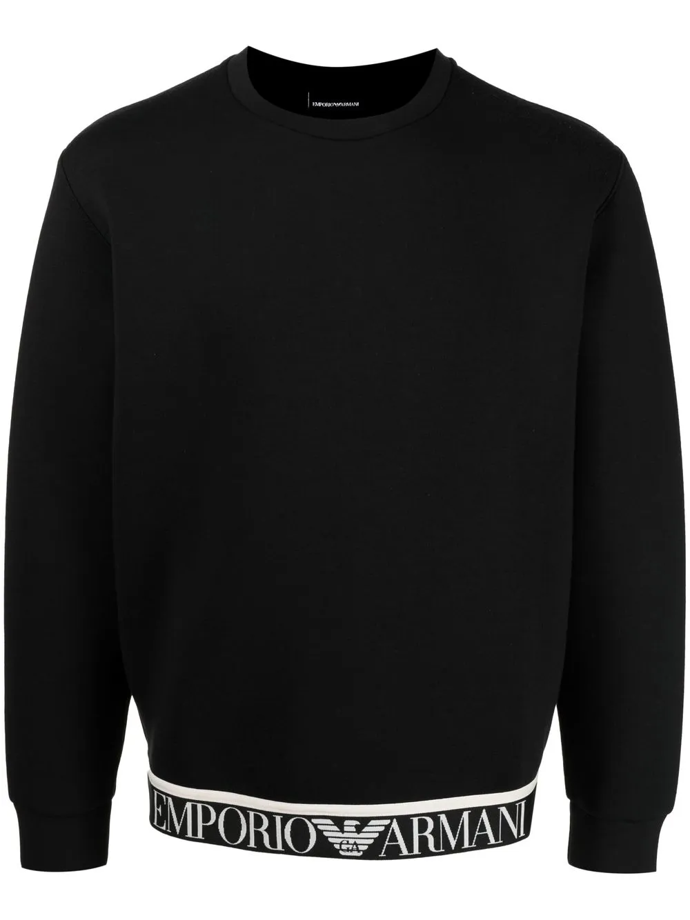 

Emporio Armani logo-print boarder jumper - Black