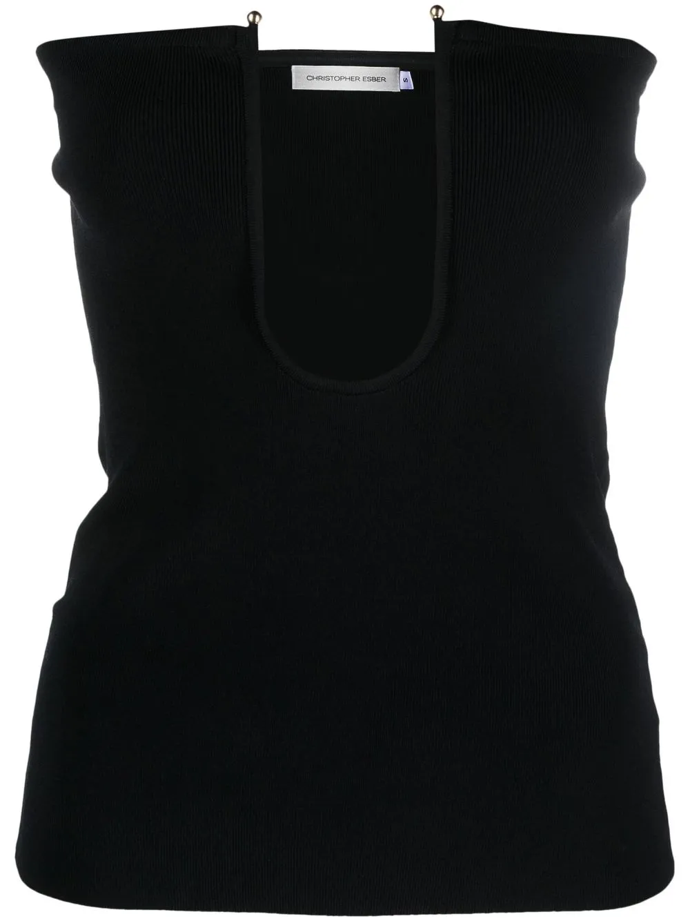 

Christopher Esber bustier con escote en U - Negro