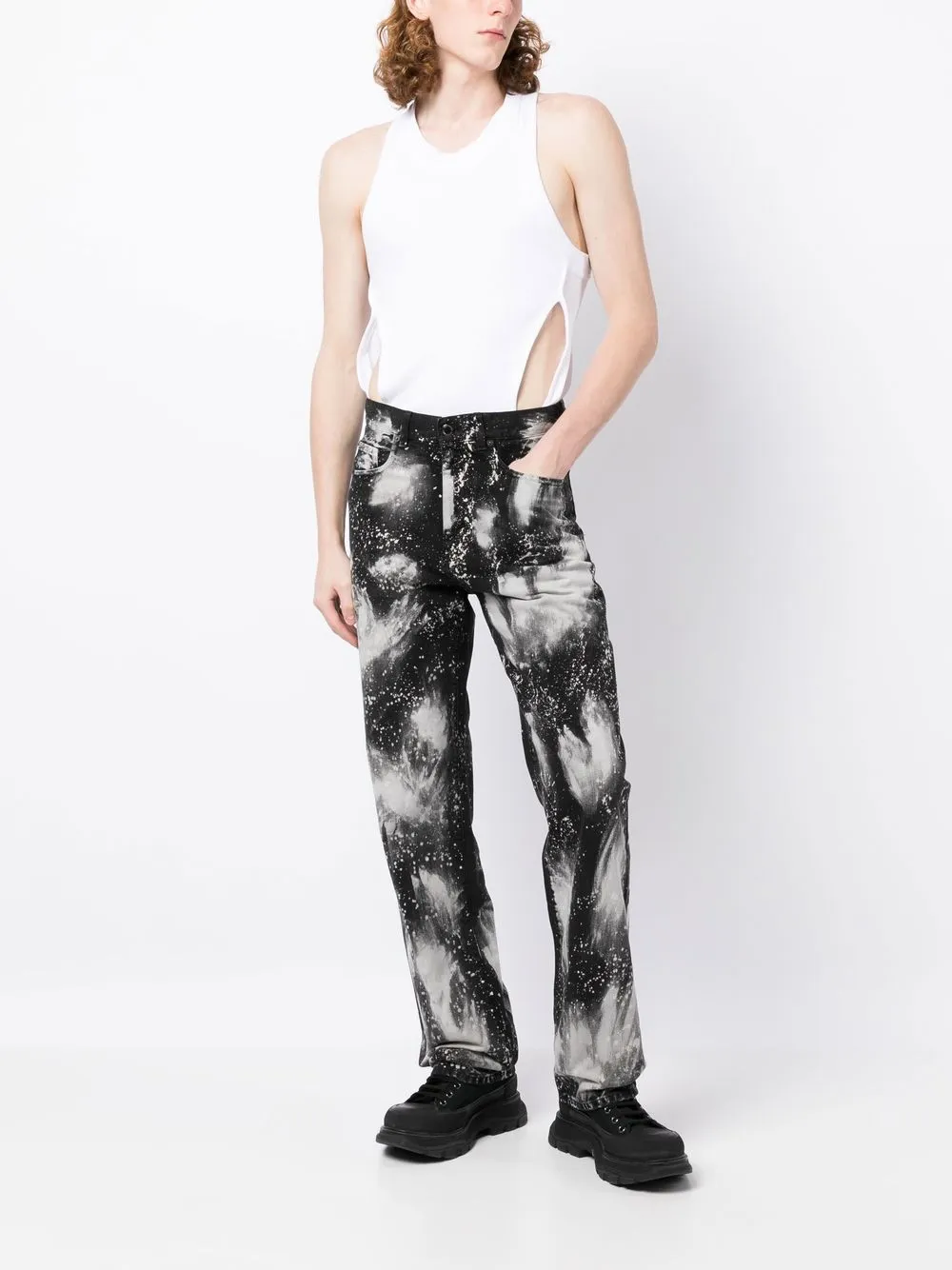 DARKPARK Paint splatterprint straightleg Jeans Farfetch