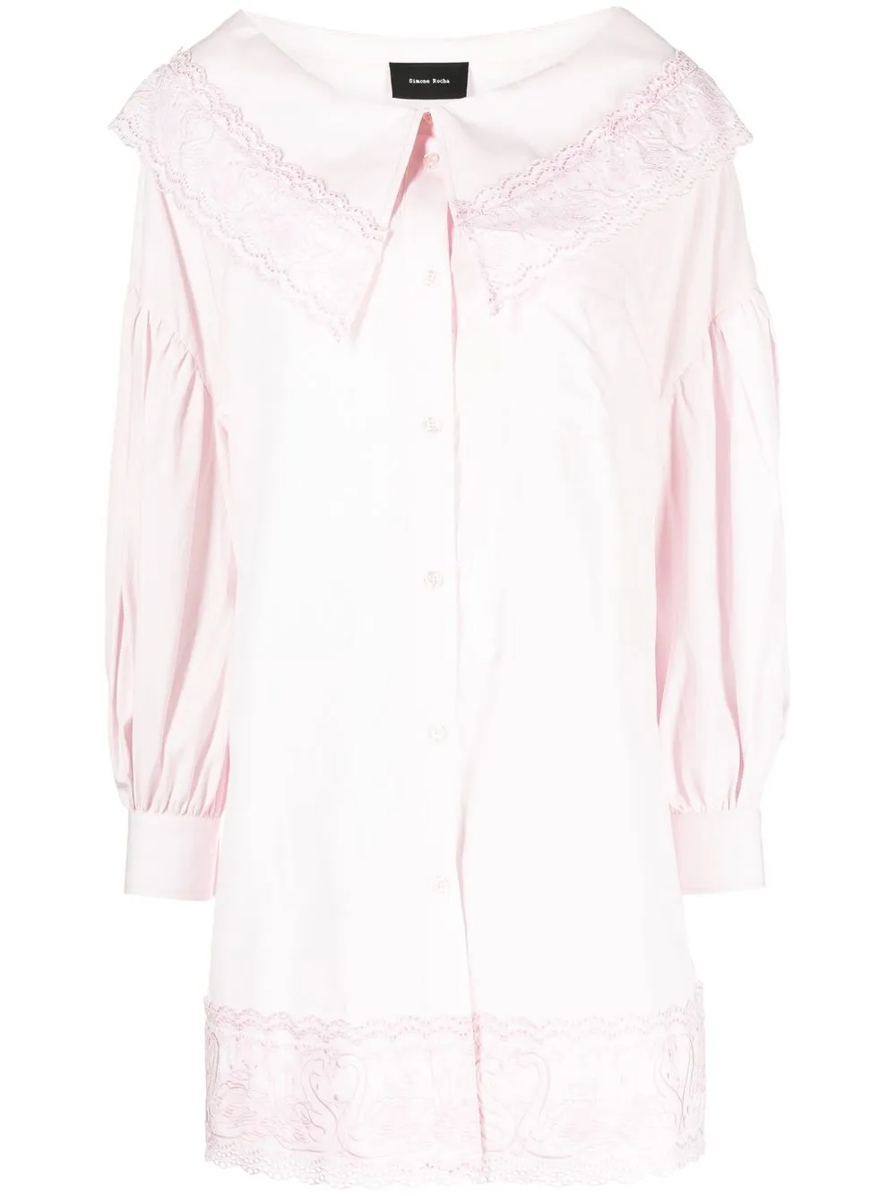 

Simone Rocha oversize-collar cotton shirtdress - Pink