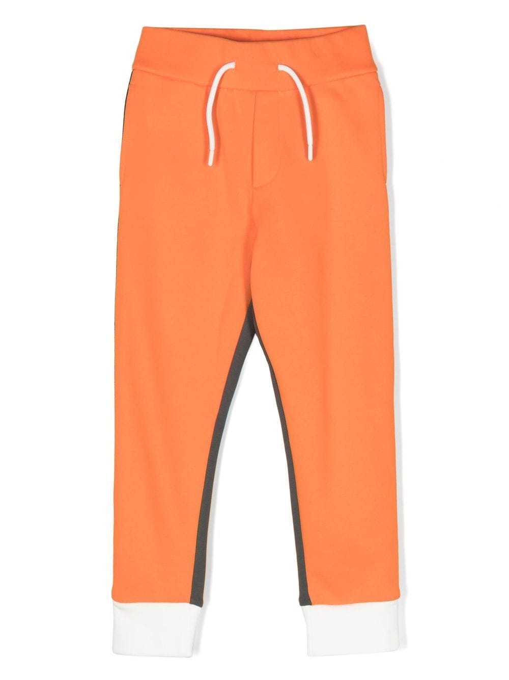 Emporio Armani Kids' Logo-tape Colour-block Track Pants In Orange