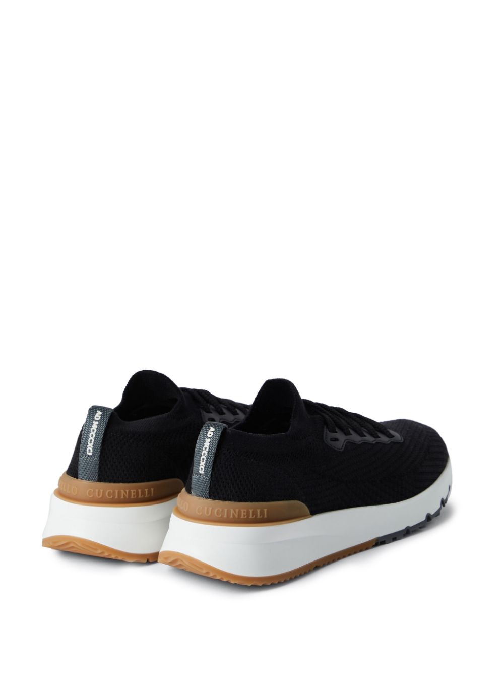 Shop Brunello Cucinelli Low-top Knitted Sneakers In Black