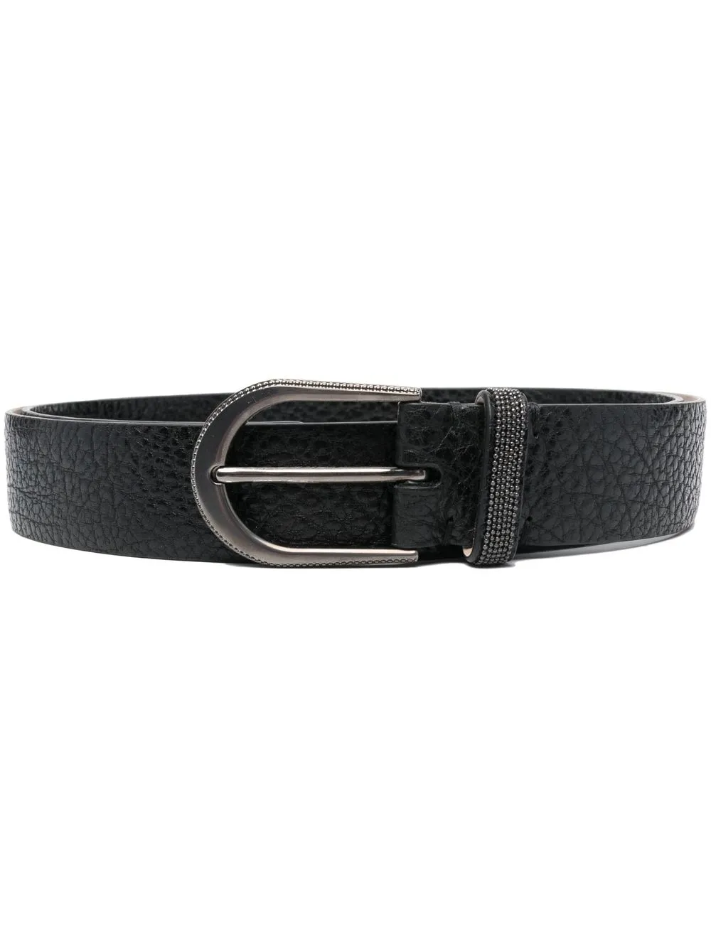 

Brunello Cucinelli grained leather buckle belt - Black