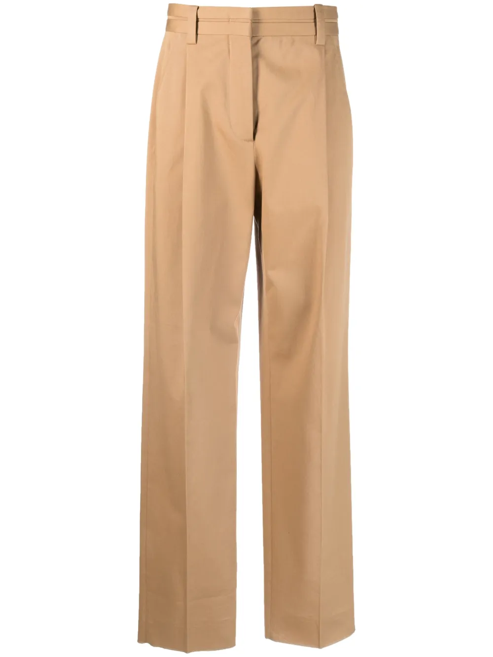 Ferrari pleat-detail straight-leg trousers - Neutrals