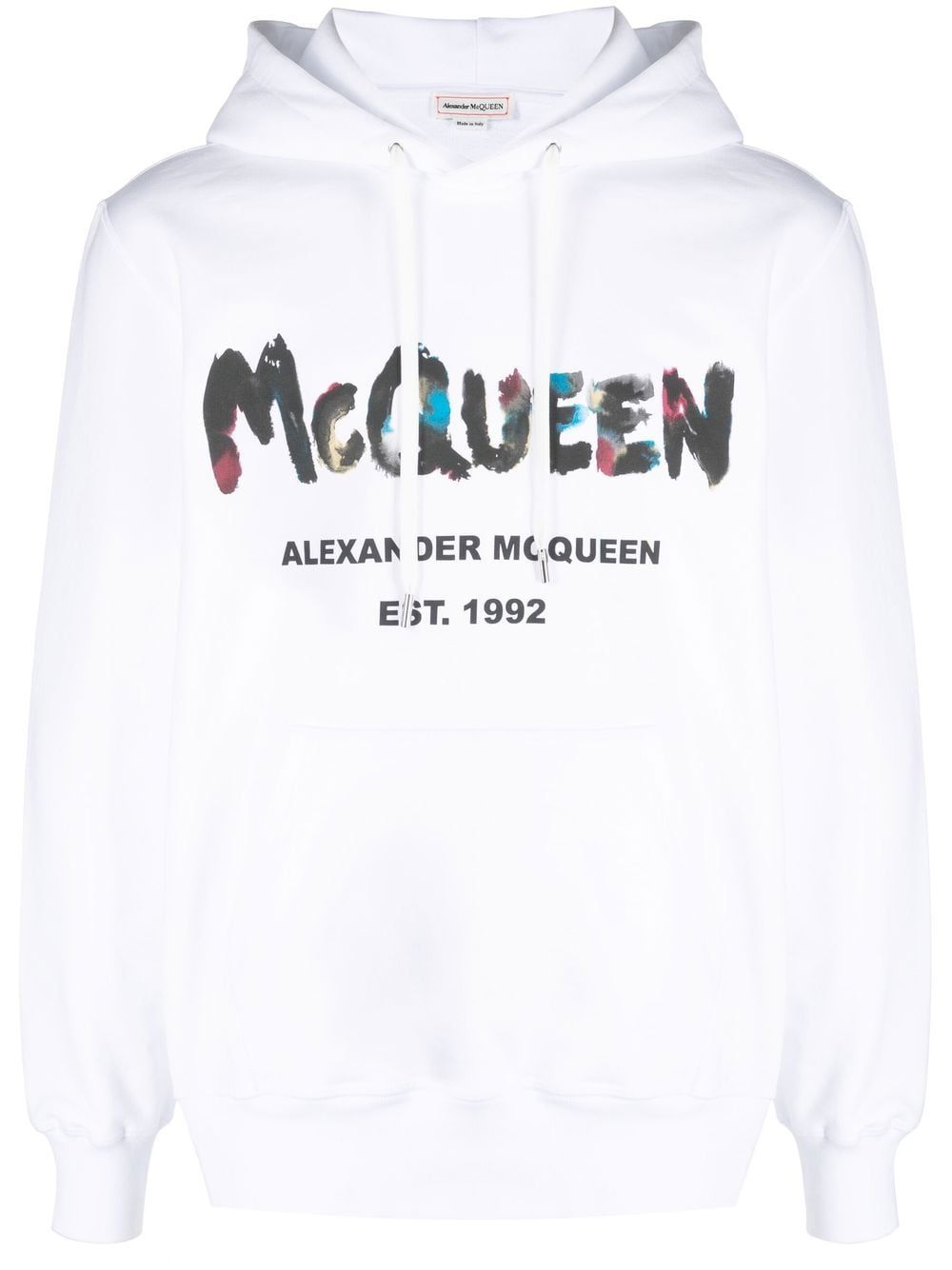 Image 1 of Alexander McQueen Graffiti-print cotton hoodie