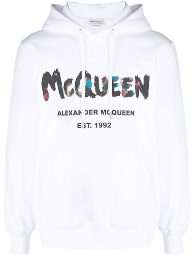 Alexander McQueen - Graffiti-print cotton hoodie