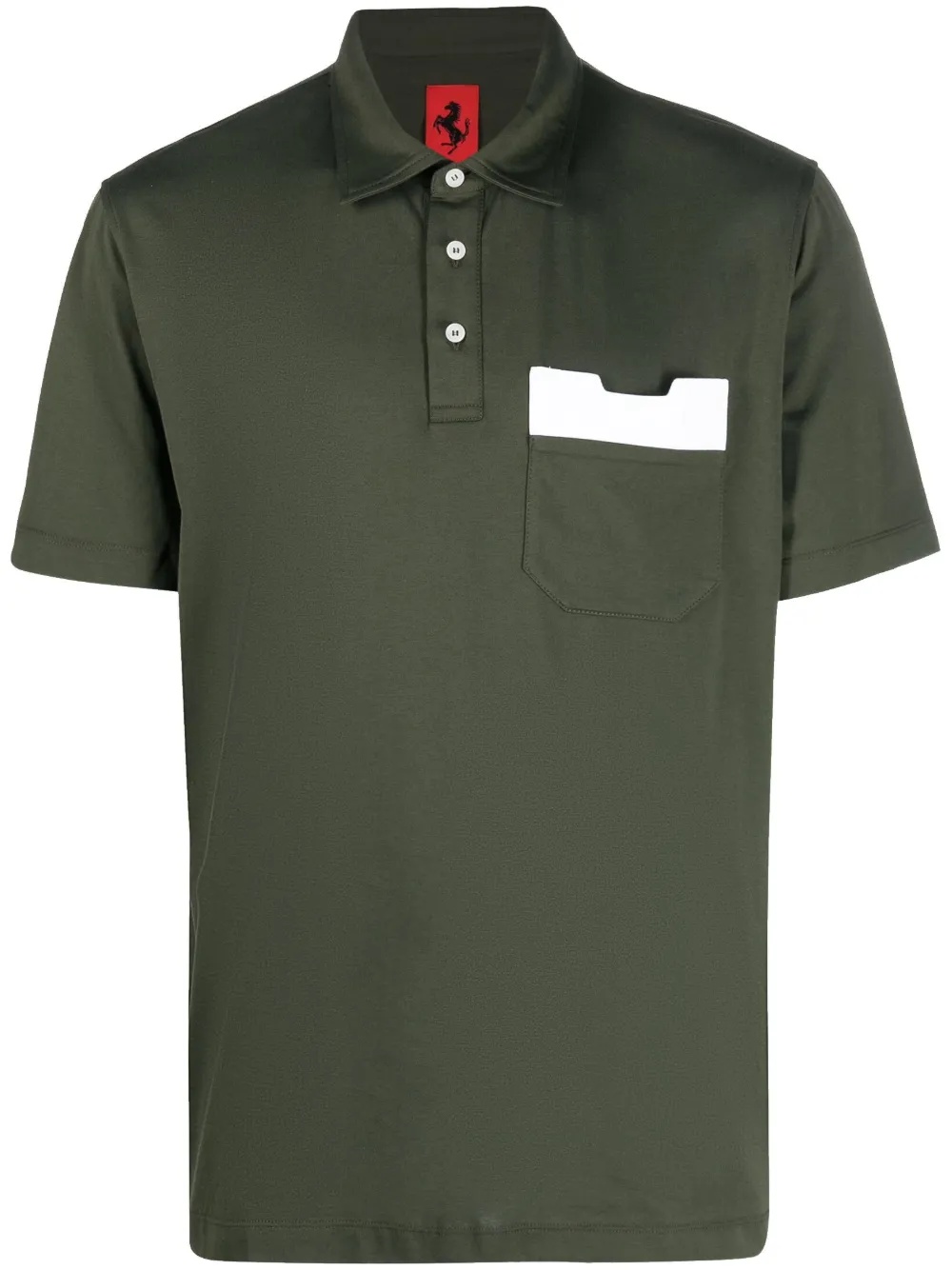 Ferrari contrasting chest pocket polo shirt - Green