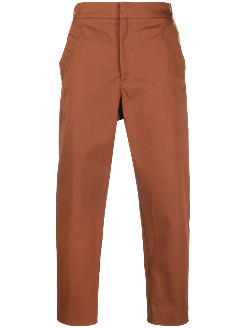 Ferrari colour-block-detail tapered trousers - Brown