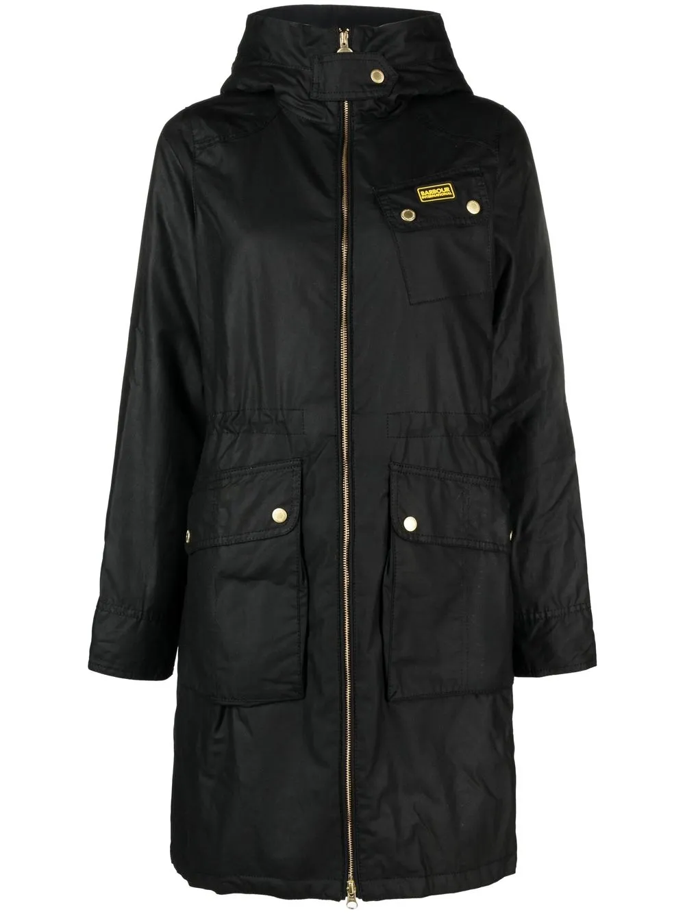 

Barbour International Monaco zip-up hooded wax coat - Black