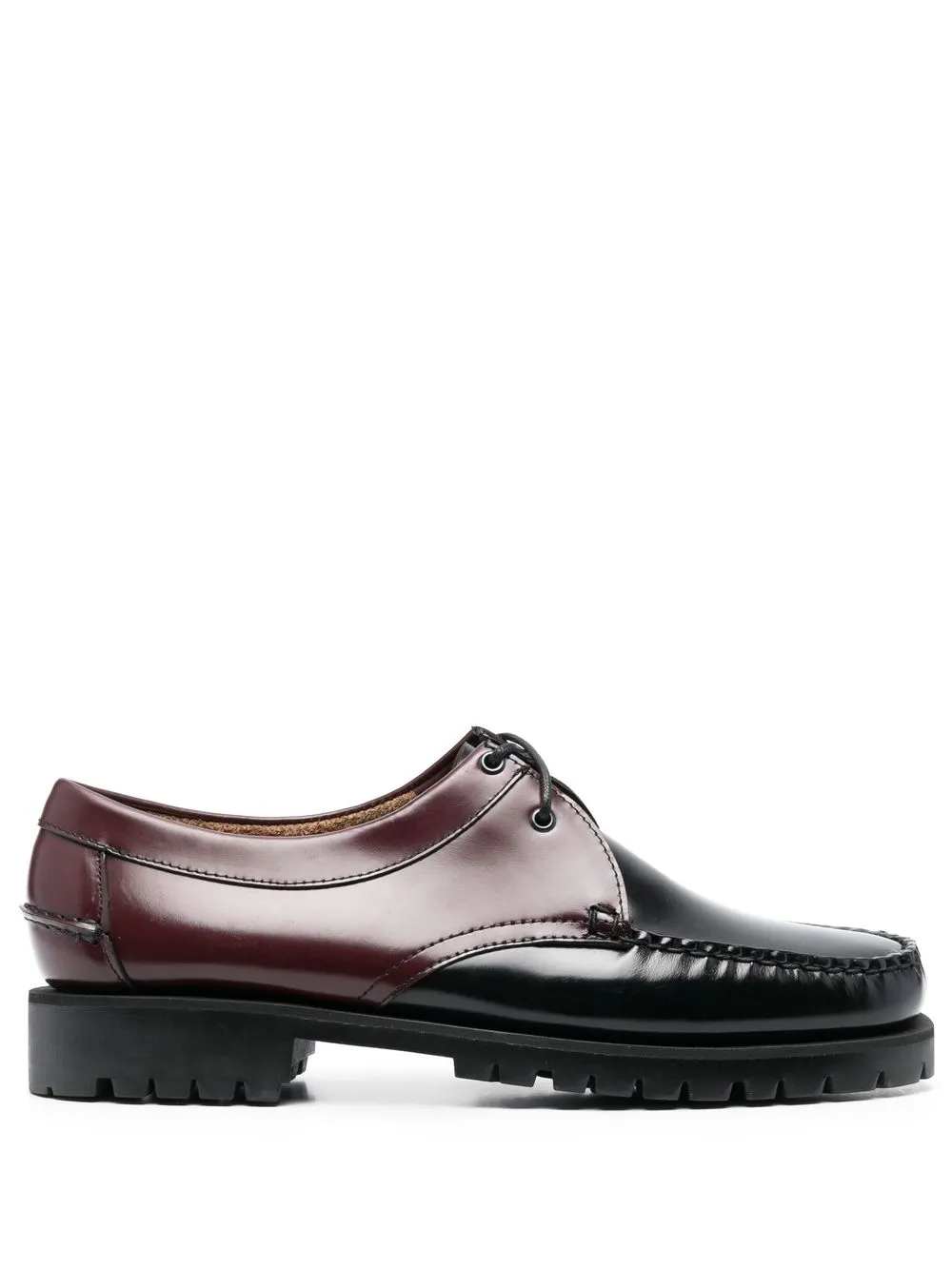 

Sebago two-tone leather boat shoes - Red
