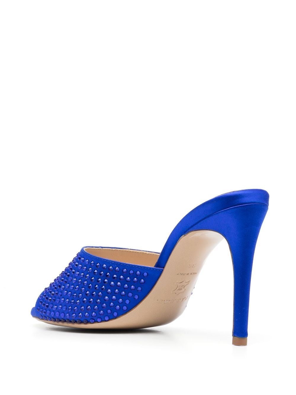 Shop P.a.r.o.s.h 110mm Crystal-embellished Mules In Blue