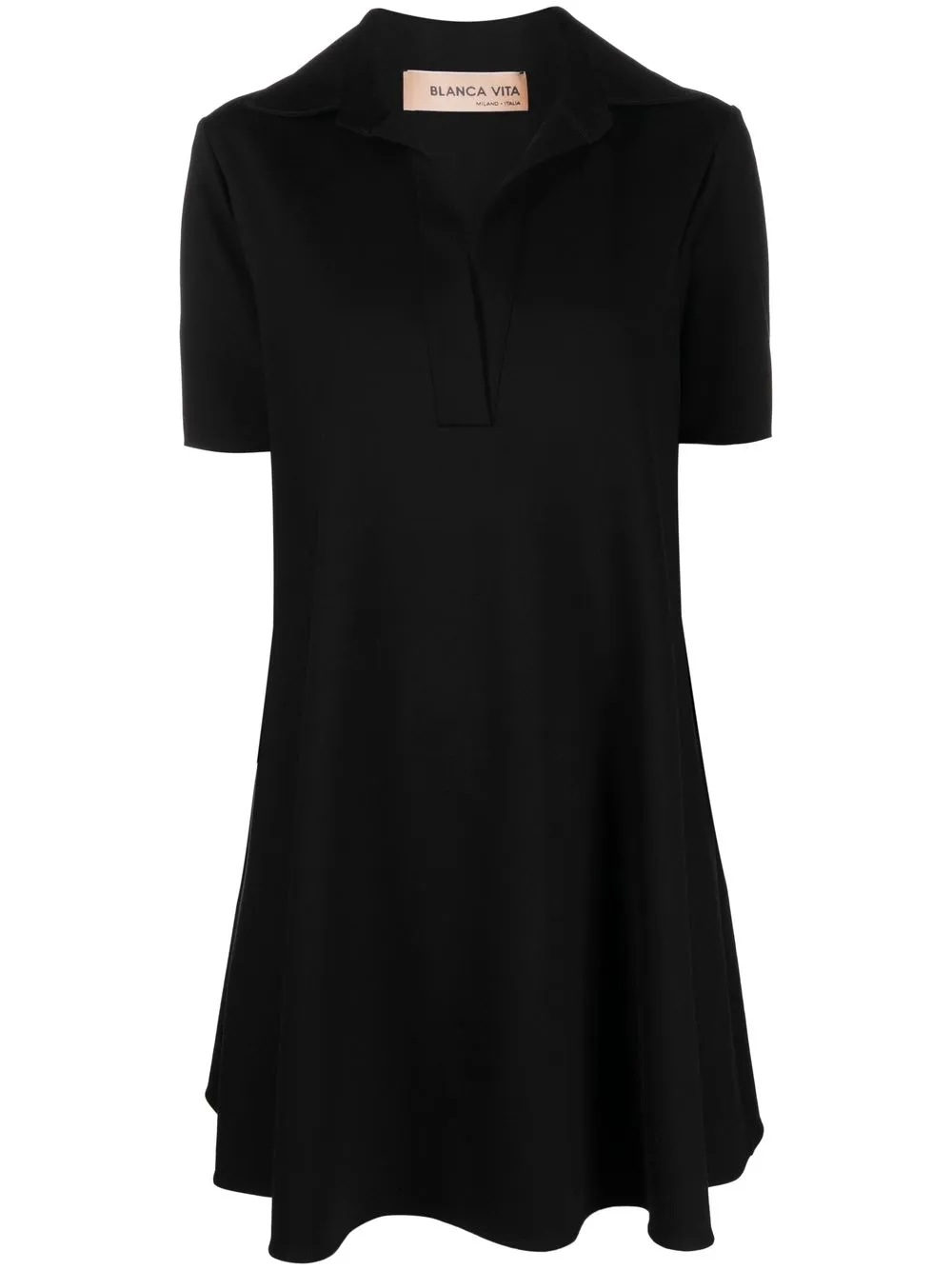 

Blanca Vita polo short-sleeve dress - Black