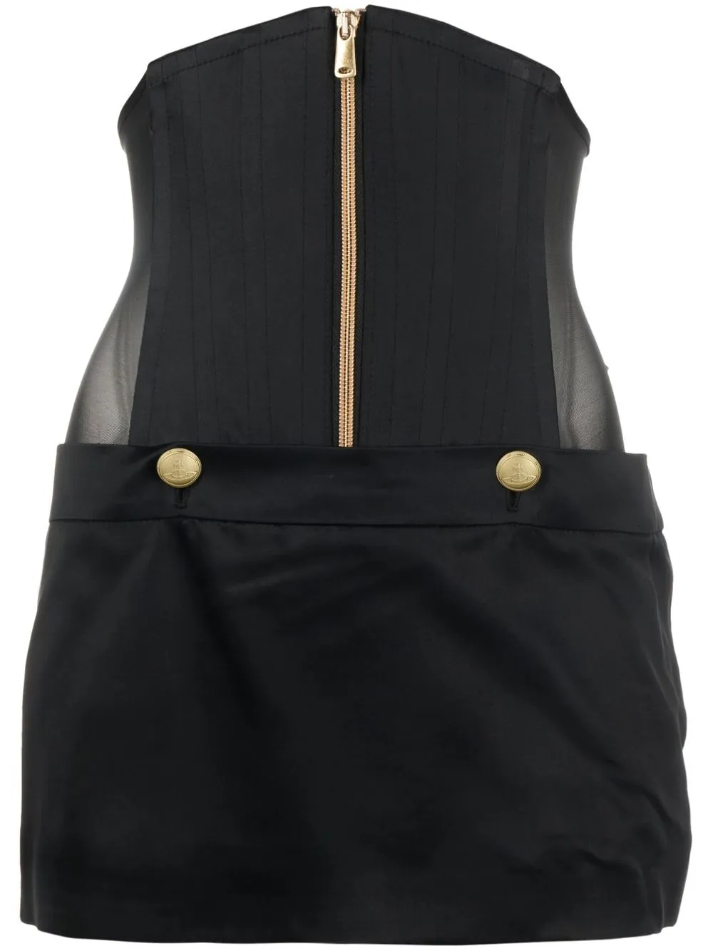 Vivienne Westwood Zip-front Corset Top In Black | ModeSens