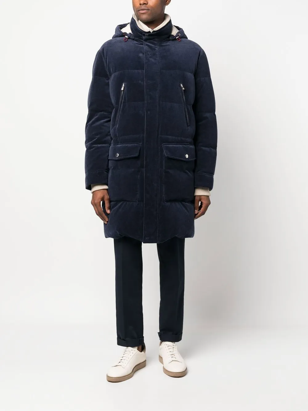 

Brunello Cucinelli corduroy padded jacket - Blue