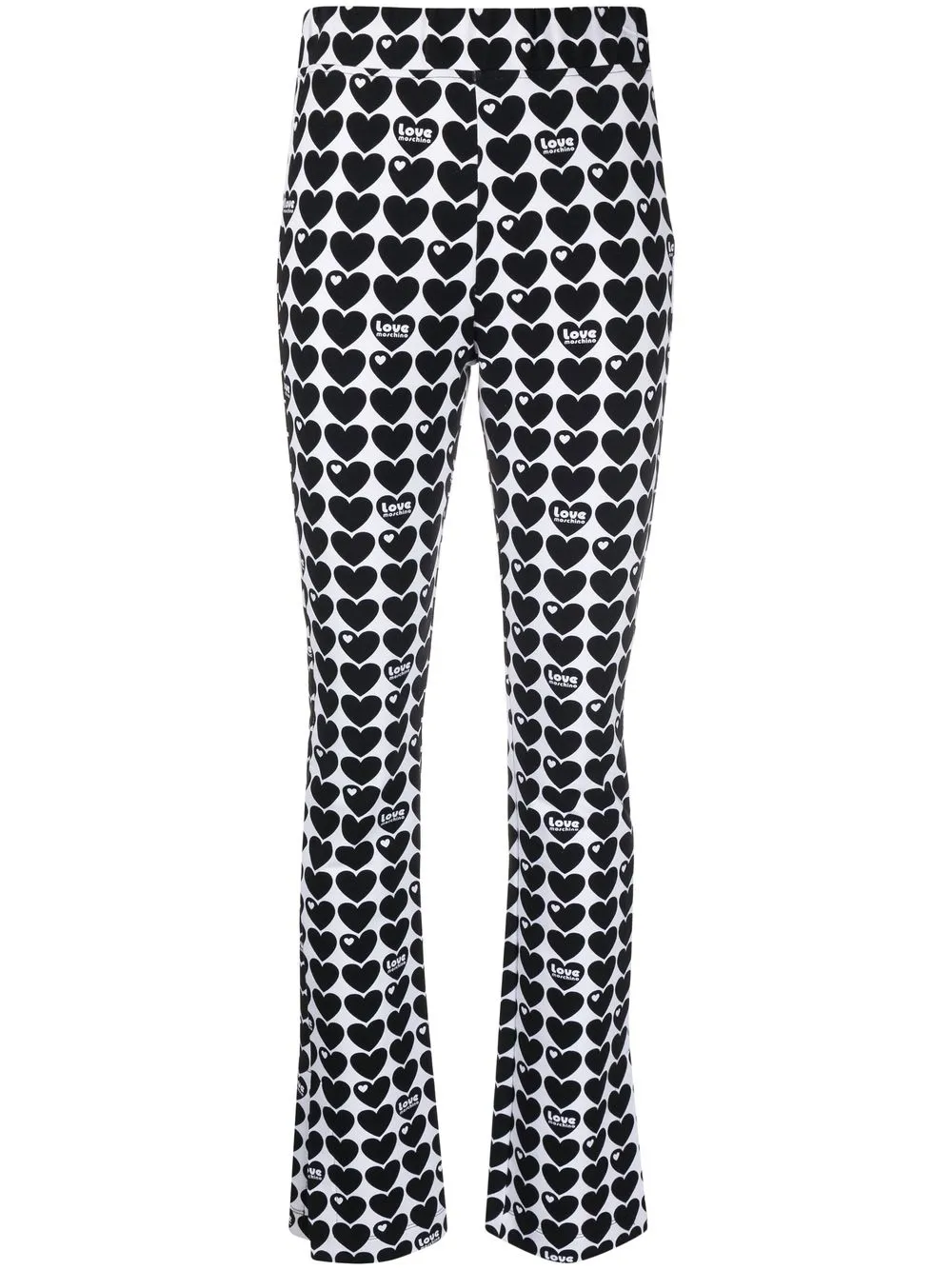 

Love Moschino pantalones acampanados con corazones estampados - Blanco