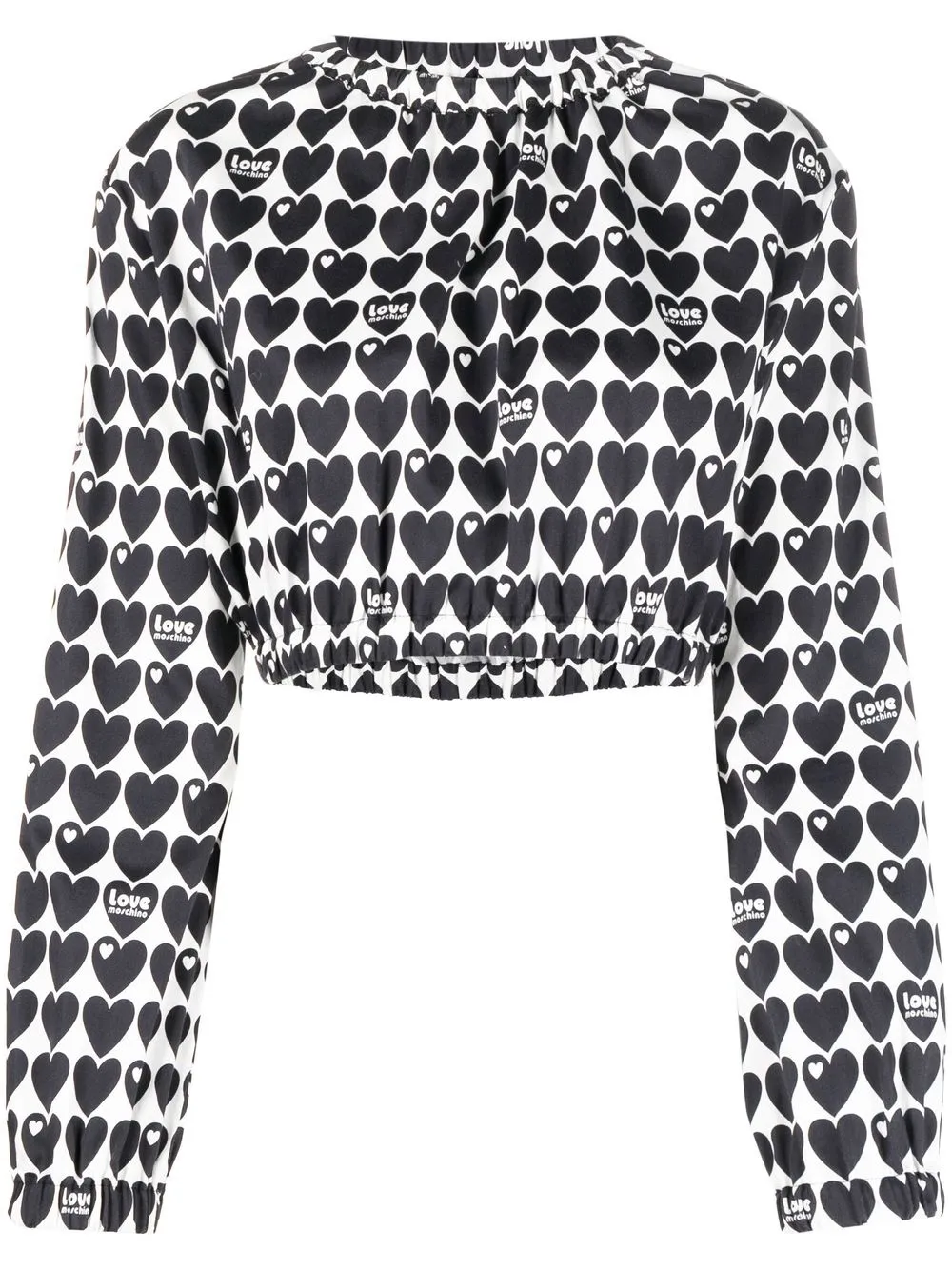 

Love Moschino blusa corta con corazón estampado - Blanco