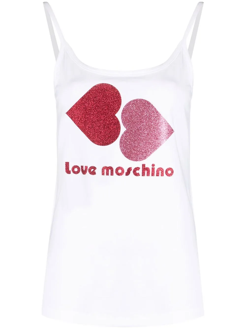 

Love Moschino top con logo estampado - Blanco