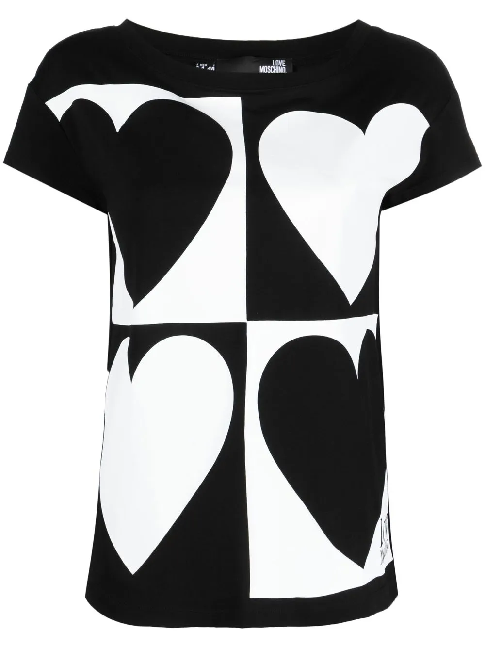 

Love Moschino playera con corazón estampado - Negro