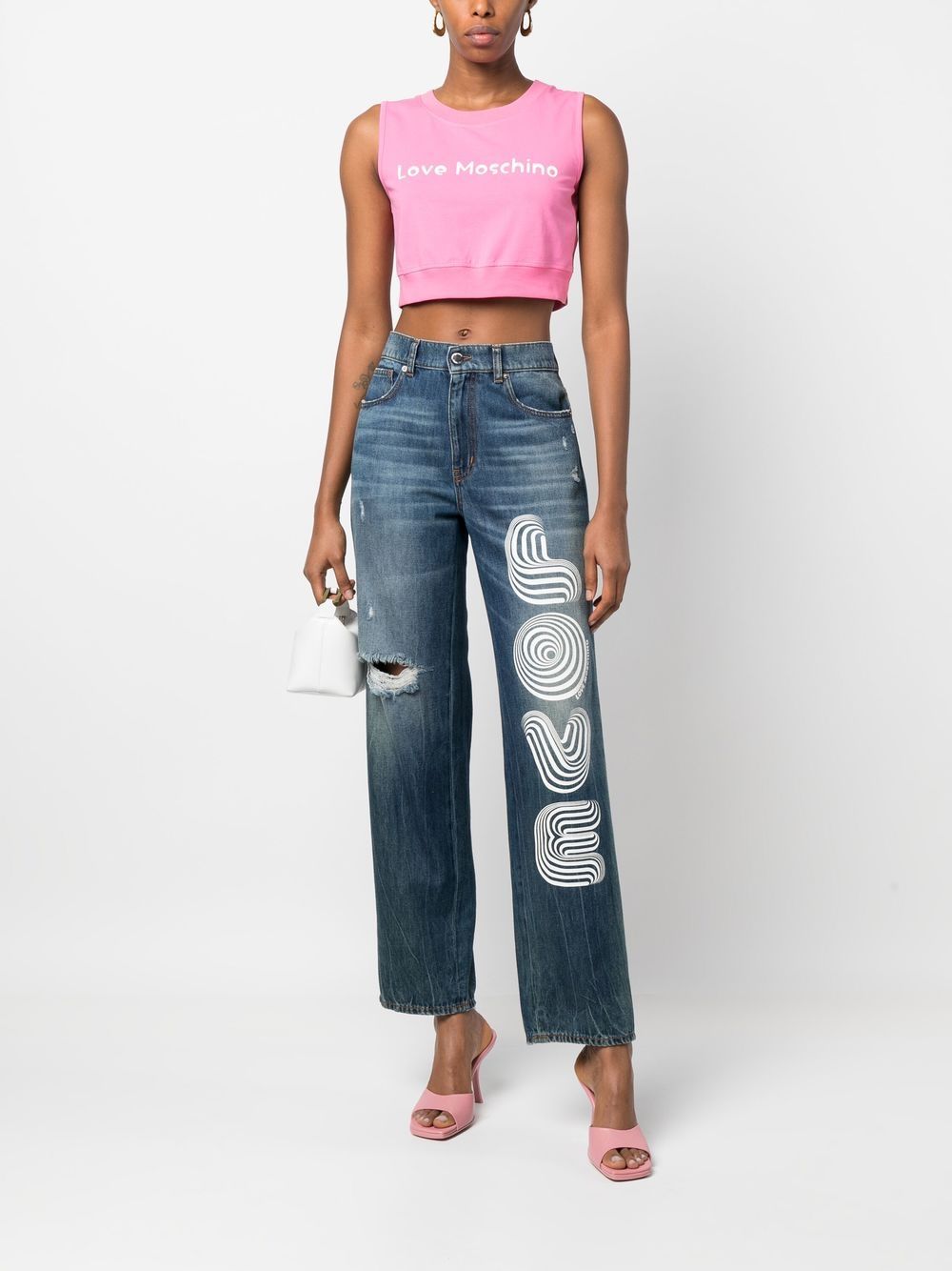 Love Moschino Jeans met wijde pijpen - Blauw