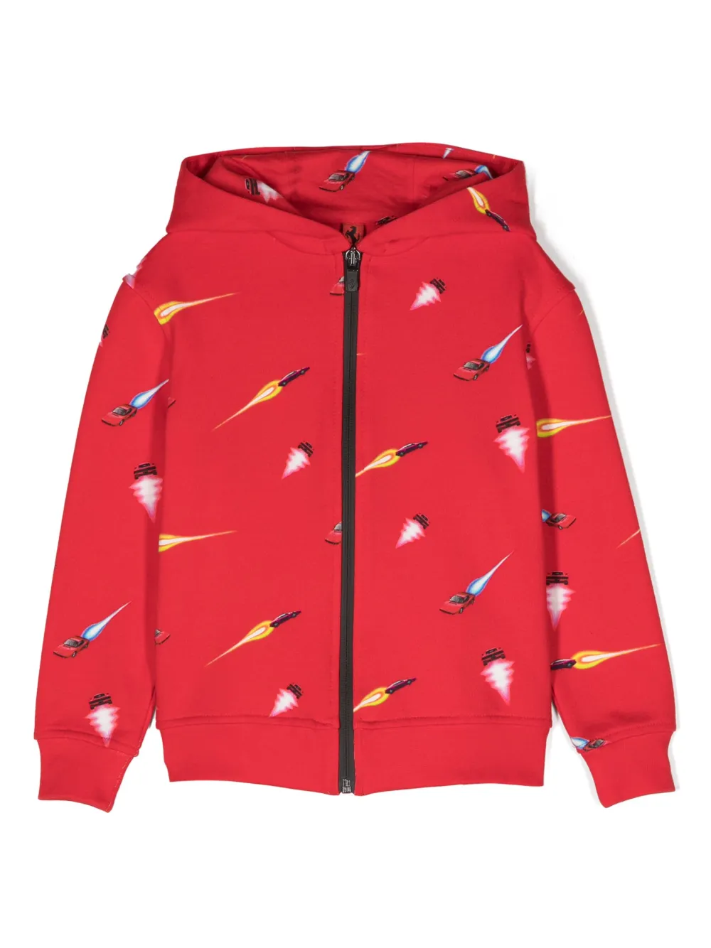 Ferrari Graphic-print Zip-up Hoodie In Rot