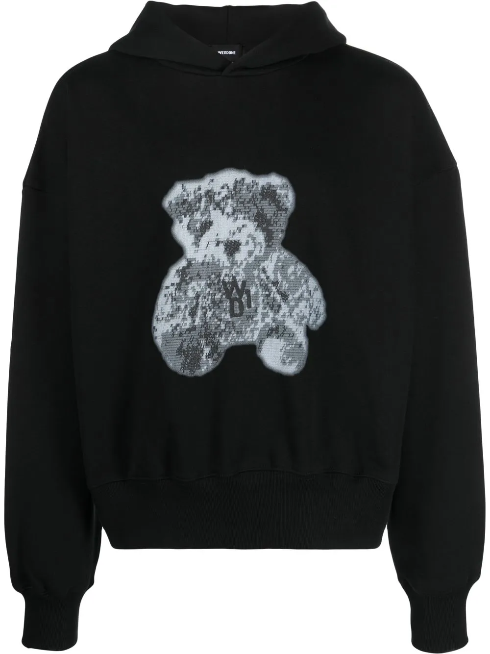 

We11done graphic-print cotton hoodie - Black