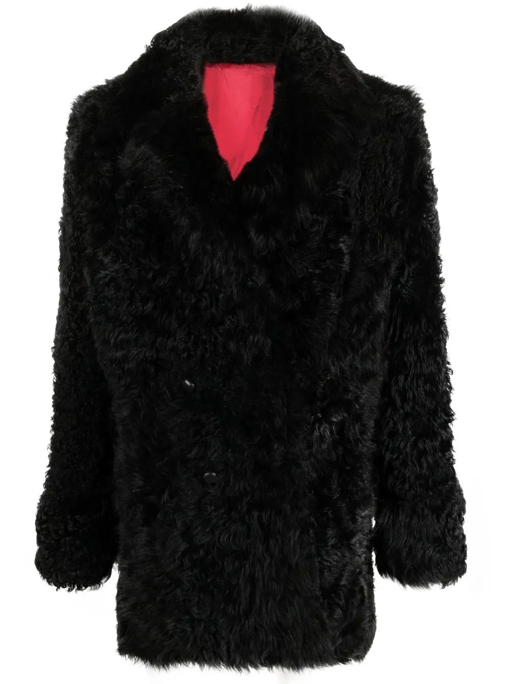 

Ernest W. Baker shearling double-breasted jacket - Black