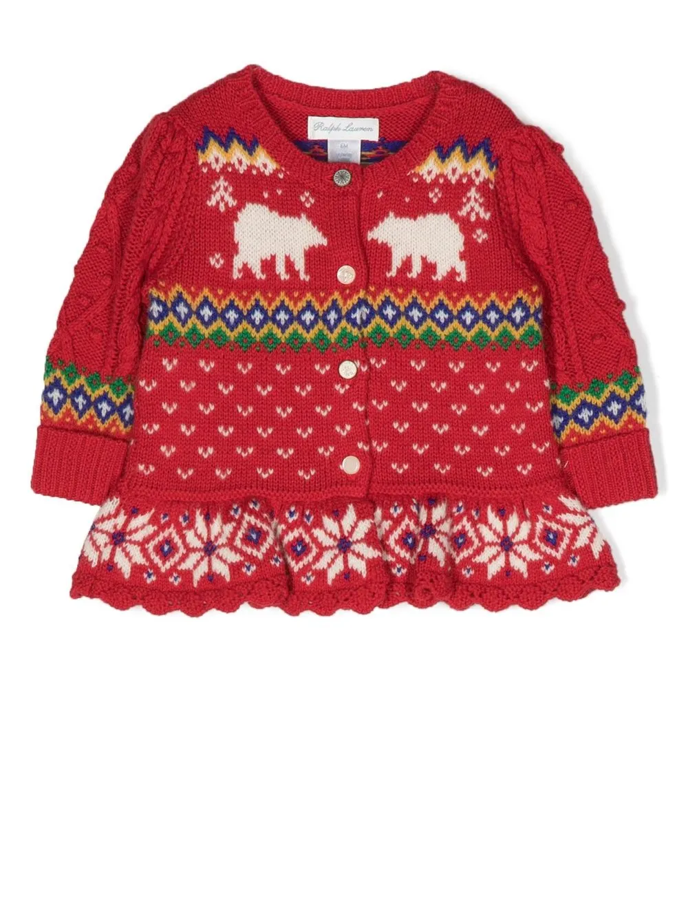

Ralph Lauren Kids patterned intarsia-knit cardigan - Red