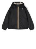 K-Way logo-patch hooded jacket - Black