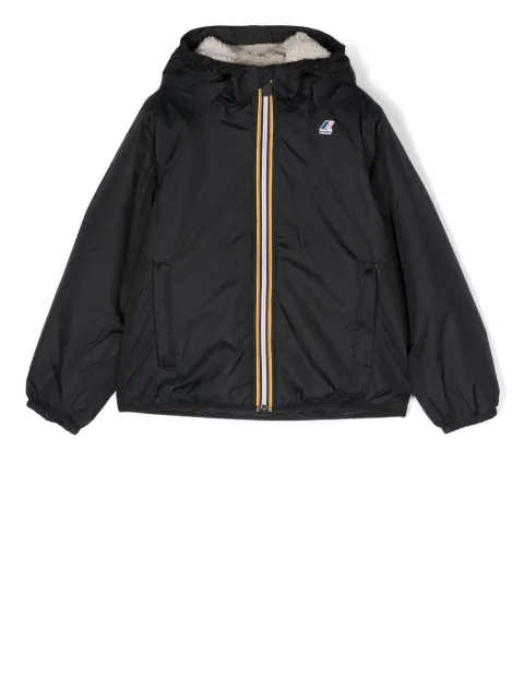 K-Way logo-patch hooded jacket