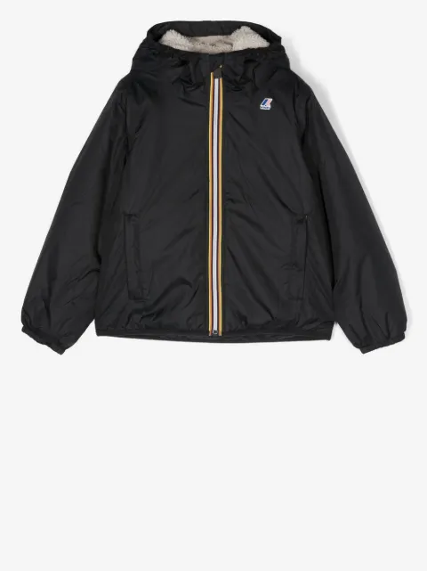 K-Way logo-patch hooded jacket