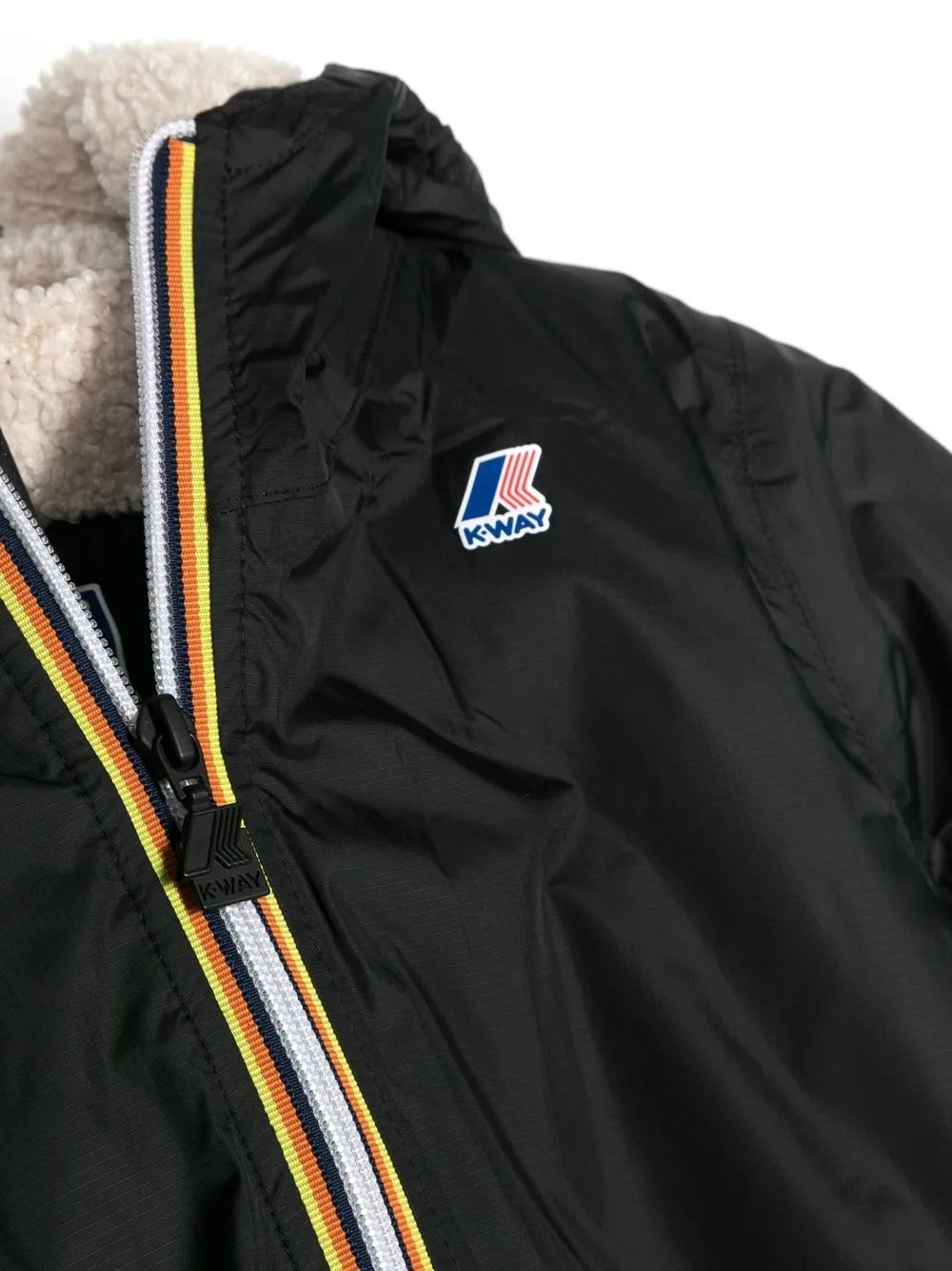  K-way Logo-patch Hooded Jacket - Black 