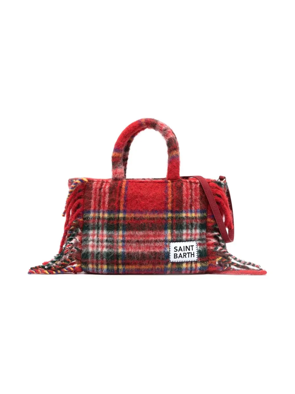 

MC2 Saint Barth Kids tartan-check tote bag - Red