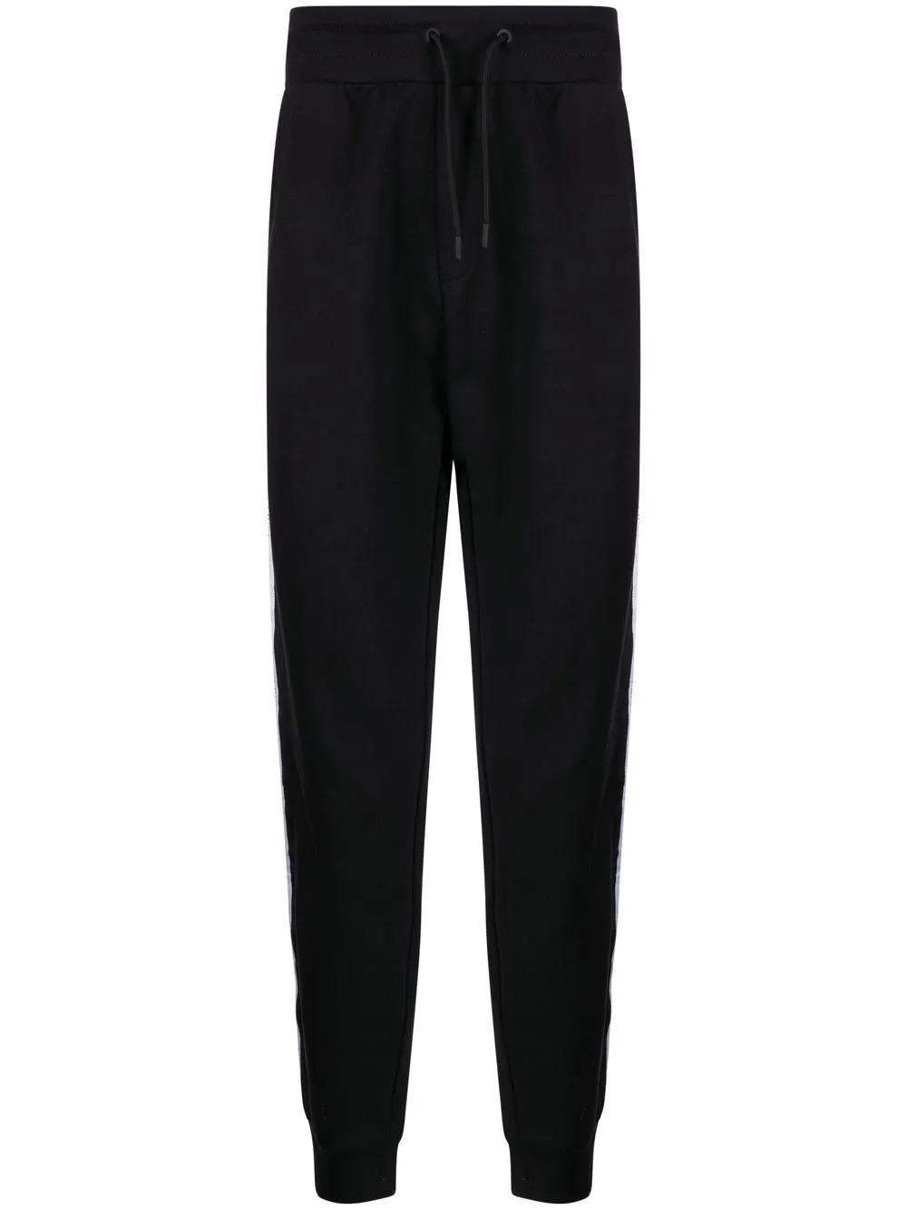 

Emporio Armani logo-tape detailing drawstring pant - Black