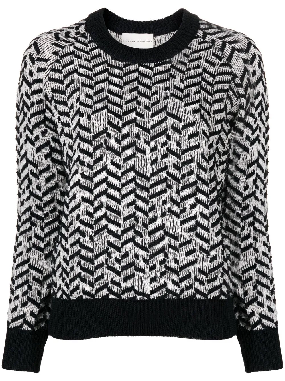 

Stephan Schneider intarsia-knit long-sleeved jumper - Black