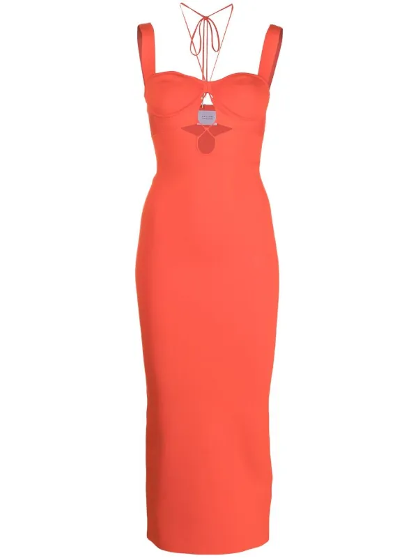 galvan red dress Galvan Kali Cutout-detail dress