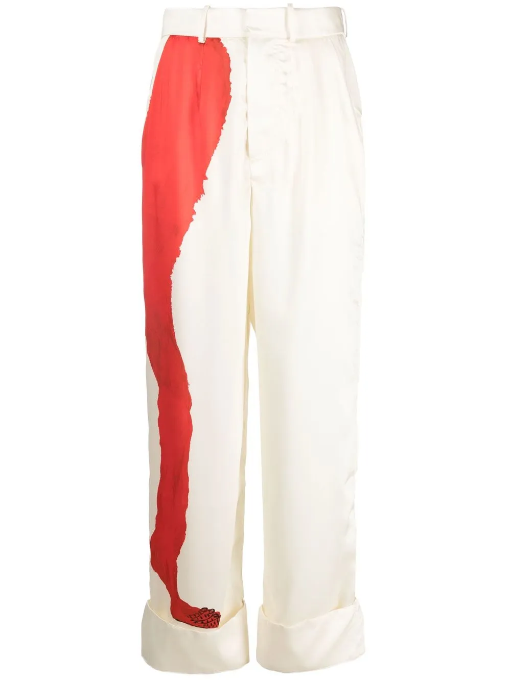 

AZ FACTORY graphic-print straight-leg trousers - Neutrals
