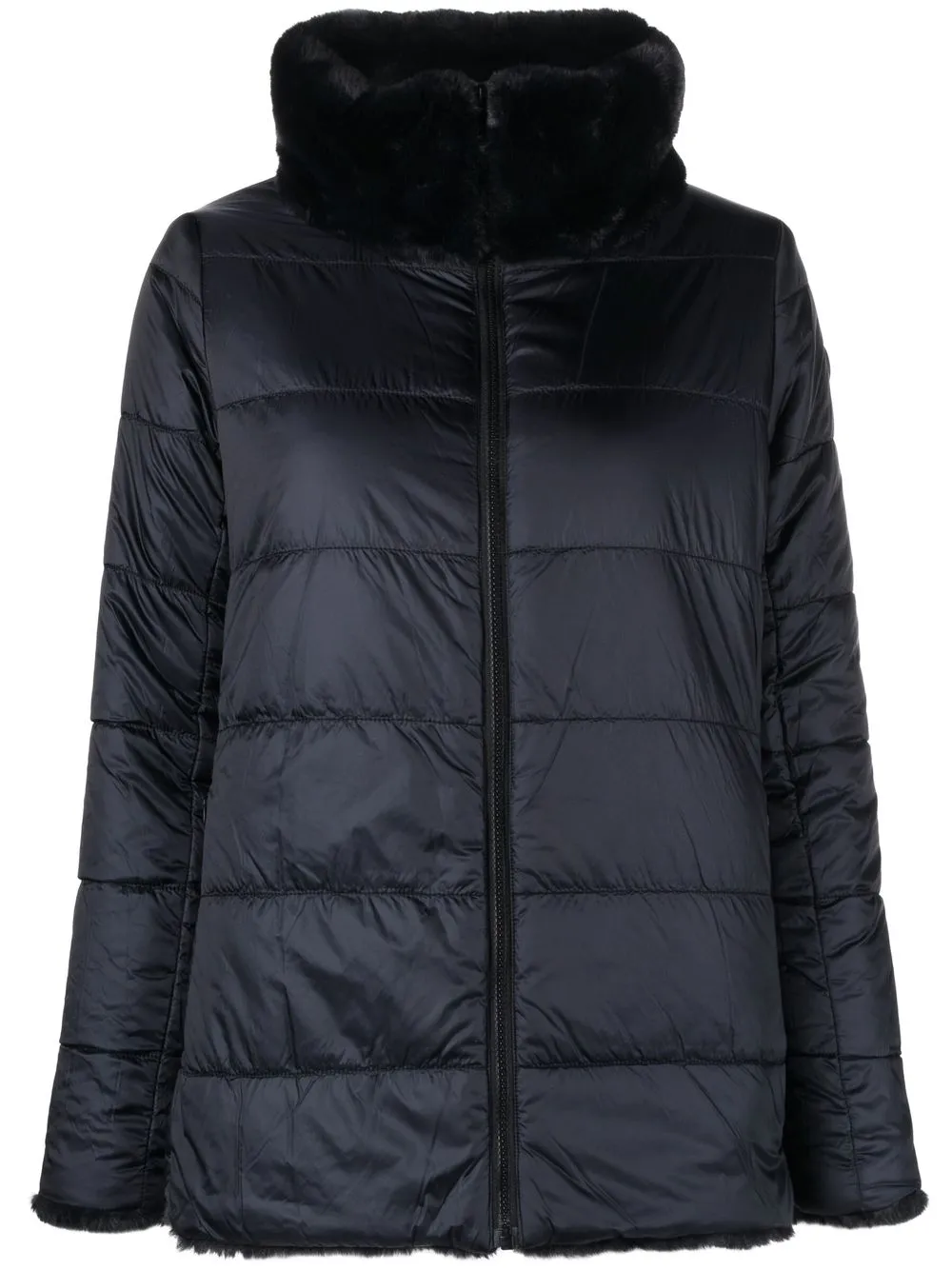 

Save The Duck reversible high-neck faux-fur coat - Black