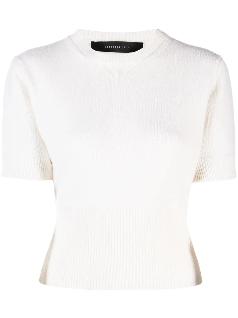 

Federica Tosi ribbed-knit short-sleeved top - Neutrals