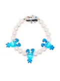 Natasha Zinko bunny-charm beaded bracelet - Blue