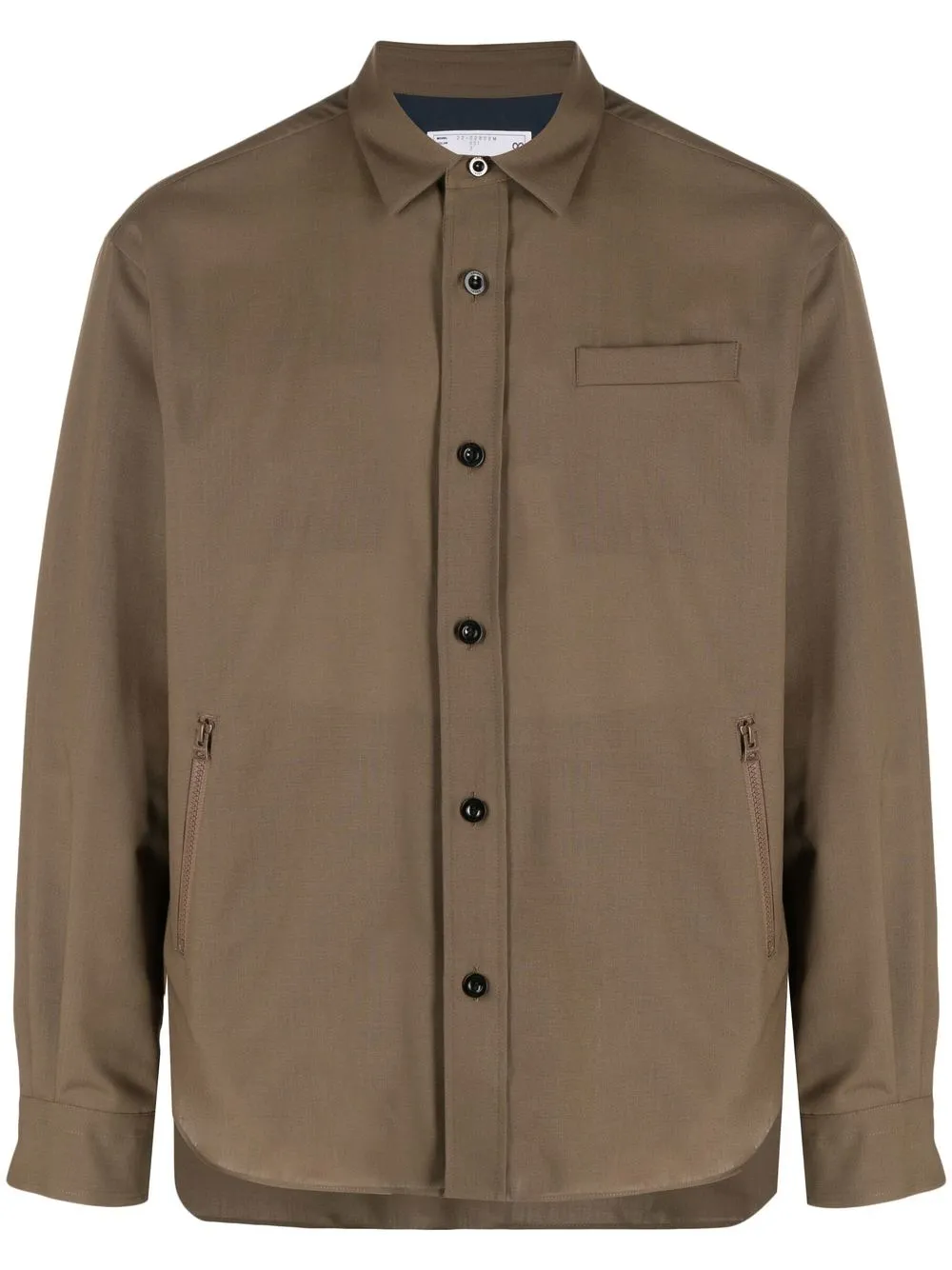 

sacai zip-pocket button-up shirt - Green