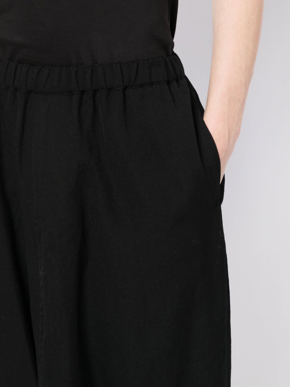 Black Comme Des Garcons cropped wool trousers Men