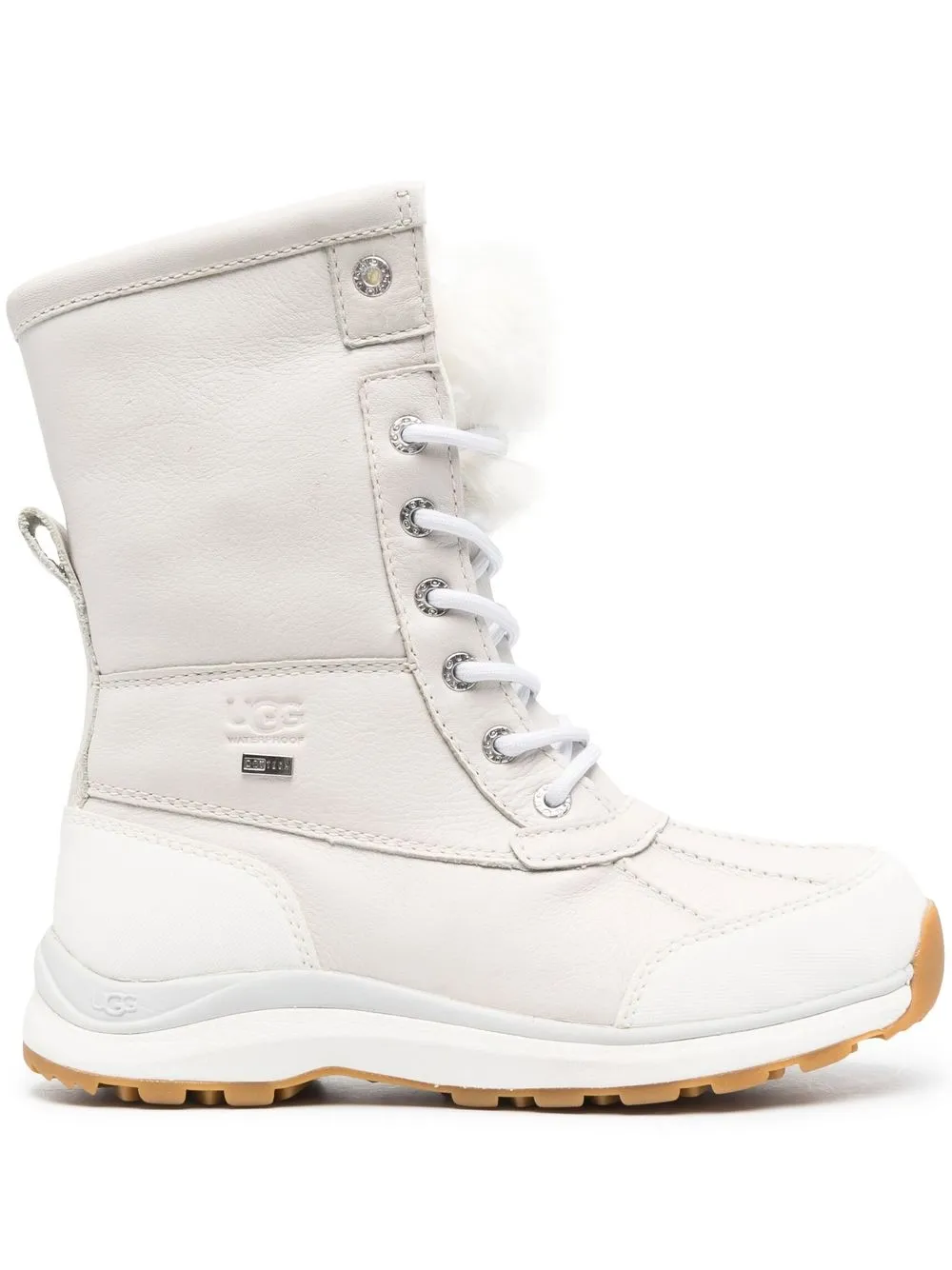 

UGG shearling-trim lace-up boots - White