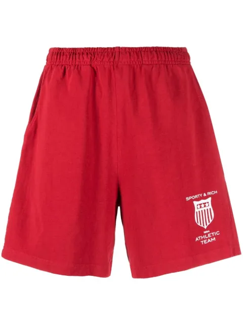 Sporty & Rich logo-print track shorts 