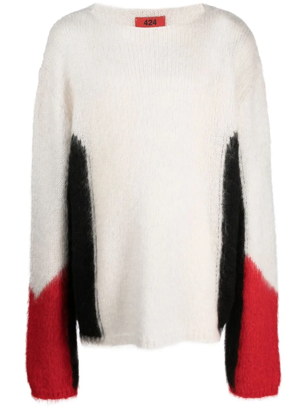 

424 colour-blocked oversized jumper - Neutrals