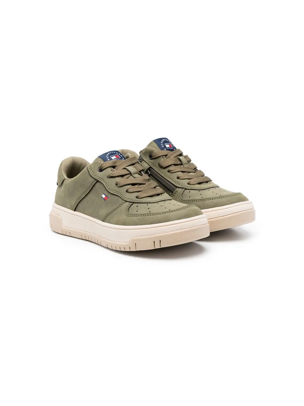 

Tommy Hilfiger Junior logo-print low-top sneakers - Green