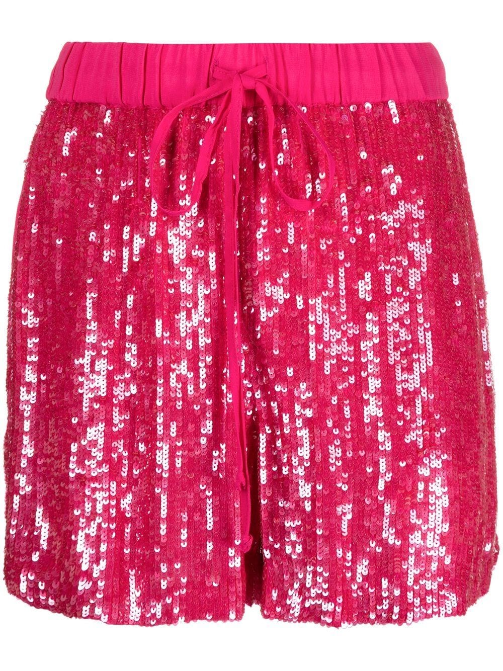 P.a.r.o.s.h Sequin-embellished Drawstring Shorts In Pink