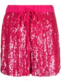 P.A.R.O.S.H. sequin-embellished drawstring shorts - Pink