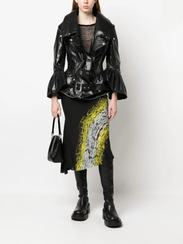 Junya Watanabe アニマルフリーレザーコート | ブラック | FARFETCH JP